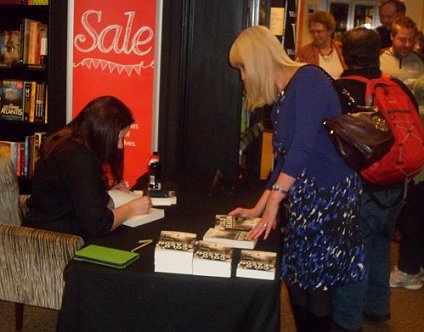 Alison Littlewood signing copies of A Cold Season