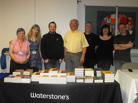 Staff from Bolton Library and Waterstone's, with Ramsey Campbell, Paul Kane, Marie O'Regan and Conrad Williams