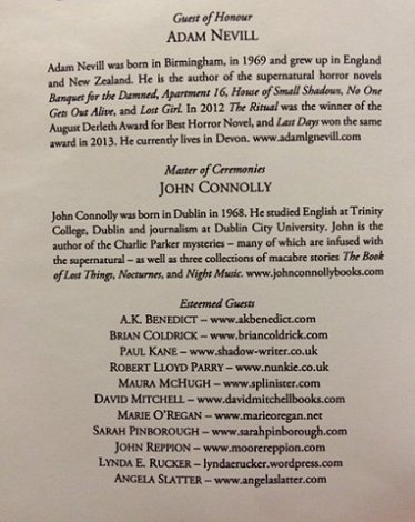 List of Guests at Dublin Ghost Story Festival