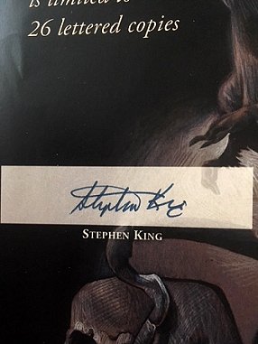 Nightshift signing sheet, signed by Stephen King