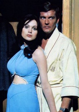 Madeline Smith, with Roger Moore
