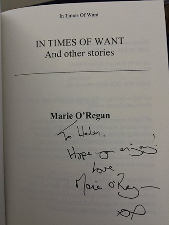 Signed copy of In Times of Want by Marie O'Regan
