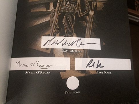 Night Shift by Stephen King, signing sheet - signed by Dave McKean, Marie O'Regan and Paul Kane