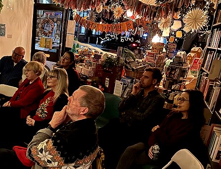 the audience enjoying the evening's readings and Q and A