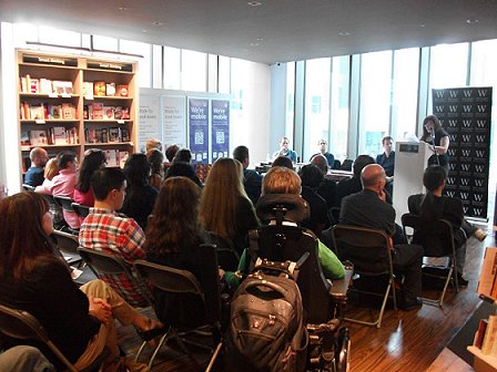 Marie O'Regan reading at the Twisted Tales Hellbound Hearts event in Liverpool