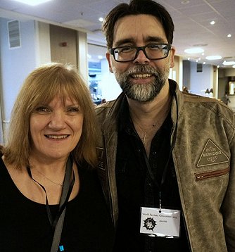 L to R: A smiling Marie O'Regan and Joe Hill